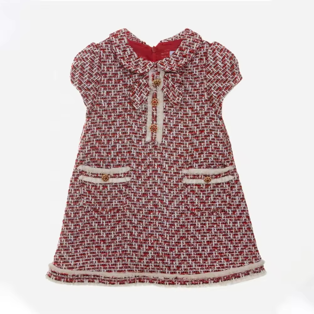 2025 Custom High Quality Elegant Cute Anti-pilling Children Girl Dress for Party Wedding Birthday Custom Kids Clothing Factory