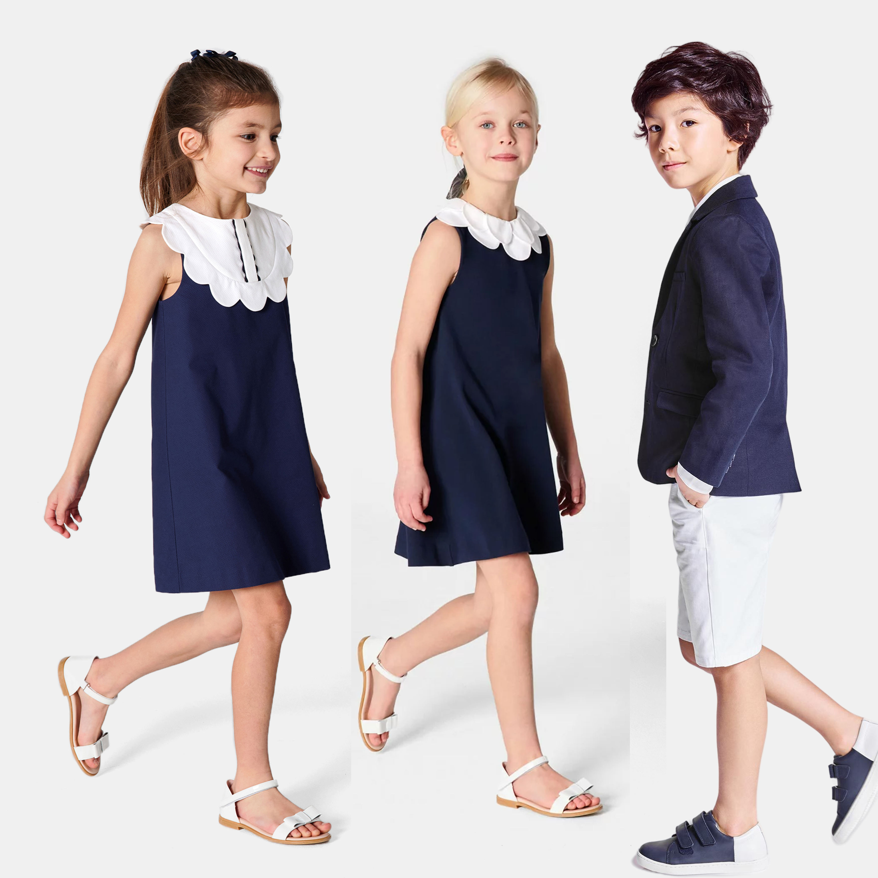 Custom Brand Style Kids Children Clothing Girls Boys Brother and Sister Clothes Classical Collection Toddler Teens Girls Dresses