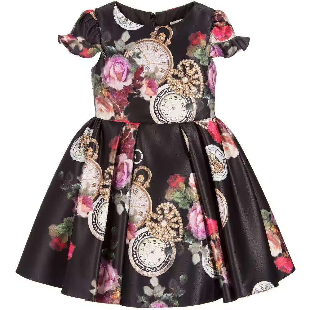 Girl Party Dresses for 5 Years Girl Doll Dresses Flower Girl Dress Print Pattern